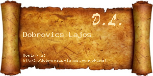 Dobrovics Lajos névjegykártya